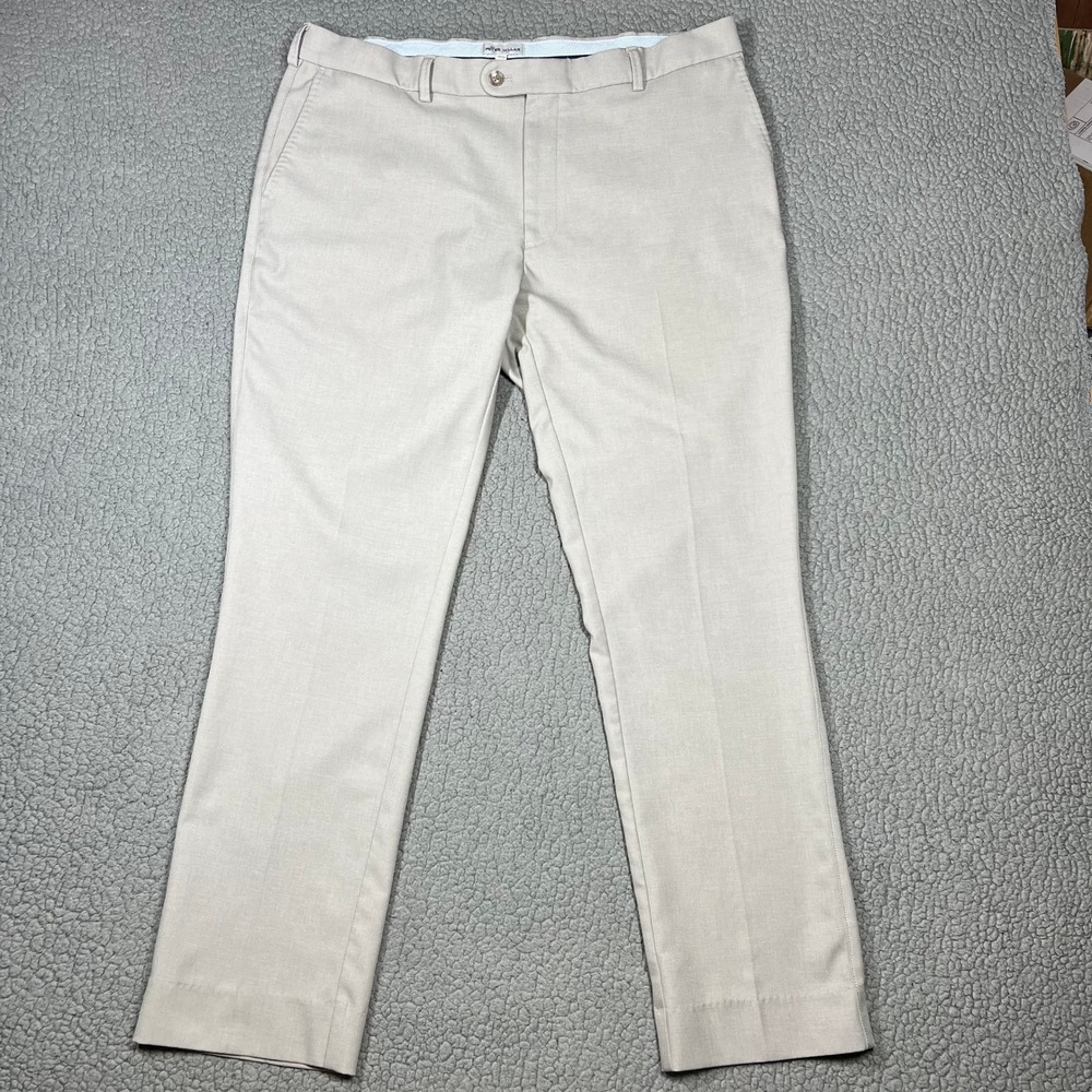 Peter Millar Trousers EB66 Performance Mens 38x34 (38x31) Tan Golf Pants